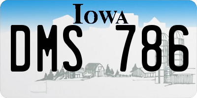 IA license plate DMS786