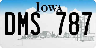 IA license plate DMS787