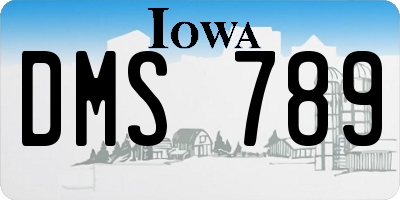 IA license plate DMS789