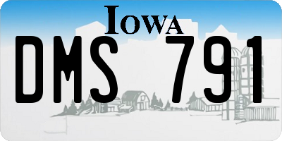 IA license plate DMS791