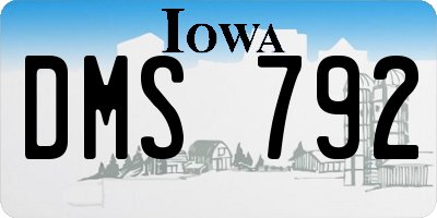 IA license plate DMS792