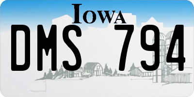 IA license plate DMS794