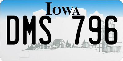 IA license plate DMS796