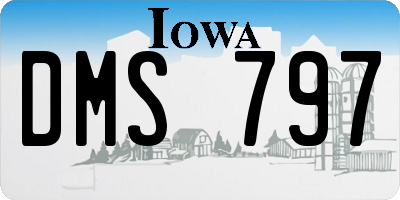IA license plate DMS797
