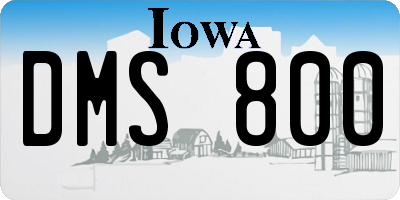 IA license plate DMS800