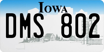 IA license plate DMS802