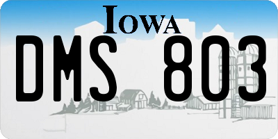 IA license plate DMS803