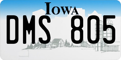 IA license plate DMS805