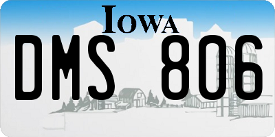 IA license plate DMS806
