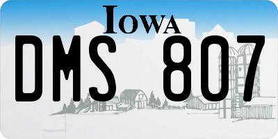 IA license plate DMS807