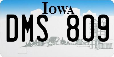 IA license plate DMS809