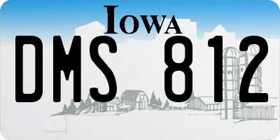 IA license plate DMS812
