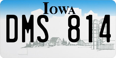 IA license plate DMS814