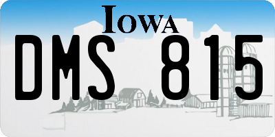 IA license plate DMS815
