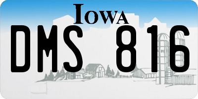 IA license plate DMS816