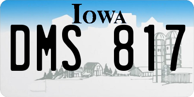 IA license plate DMS817