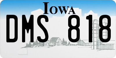 IA license plate DMS818
