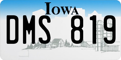 IA license plate DMS819