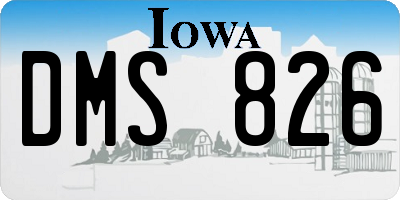 IA license plate DMS826