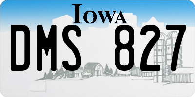 IA license plate DMS827