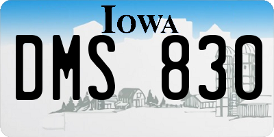 IA license plate DMS830