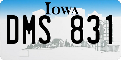 IA license plate DMS831