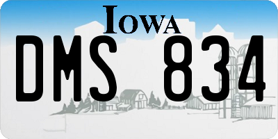 IA license plate DMS834