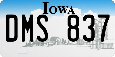 IA license plate DMS837