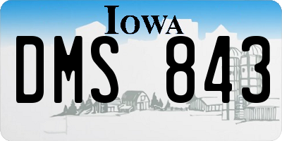 IA license plate DMS843