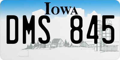 IA license plate DMS845