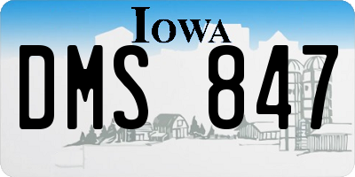 IA license plate DMS847