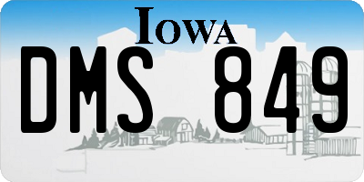 IA license plate DMS849