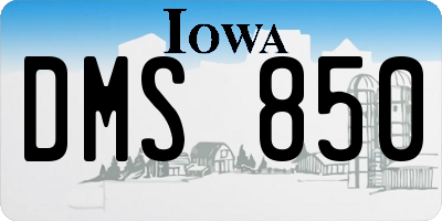 IA license plate DMS850