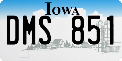 IA license plate DMS851