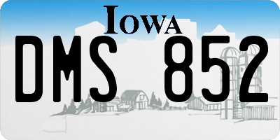 IA license plate DMS852