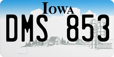 IA license plate DMS853