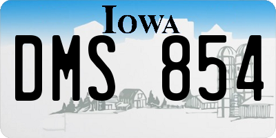 IA license plate DMS854