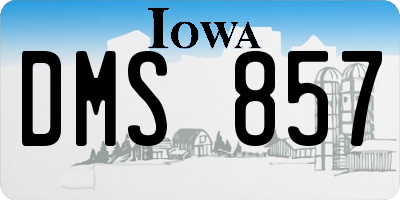 IA license plate DMS857