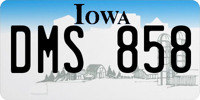IA license plate DMS858
