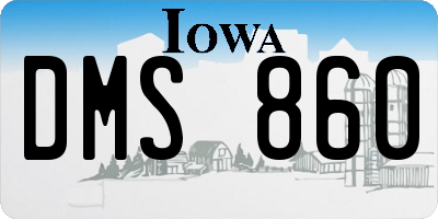 IA license plate DMS860