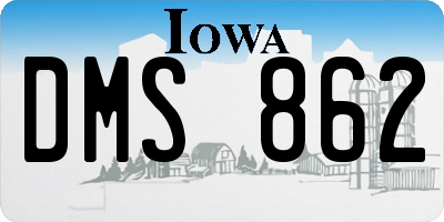 IA license plate DMS862