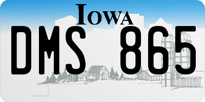 IA license plate DMS865
