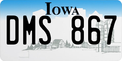 IA license plate DMS867