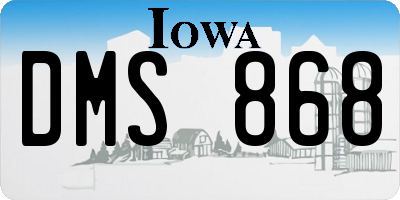 IA license plate DMS868
