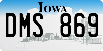 IA license plate DMS869