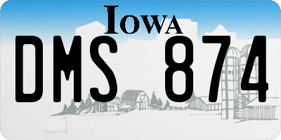 IA license plate DMS874