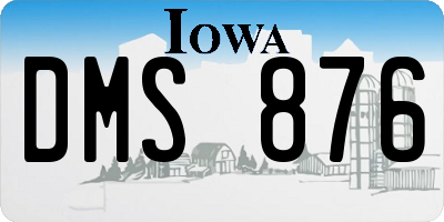 IA license plate DMS876