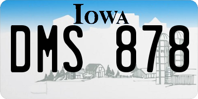 IA license plate DMS878