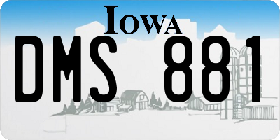 IA license plate DMS881