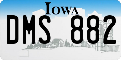 IA license plate DMS882